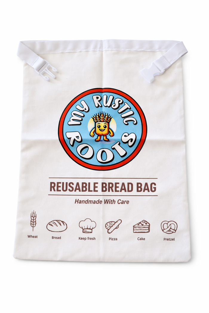 Beeswax Lined Fold Down Reusable Bread Bag