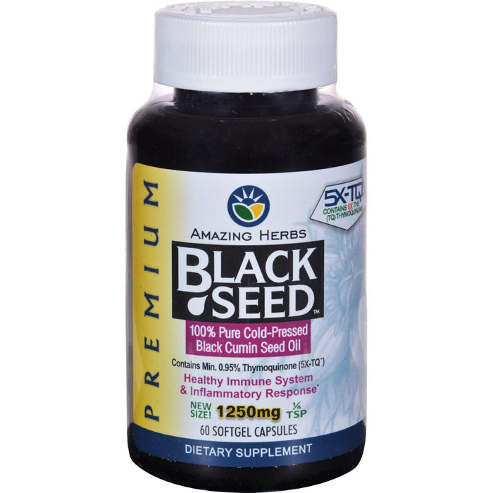 Black Seed Oil - 1250 Mg - 60 Softgel Capsules - Vita-Shoppe.com
