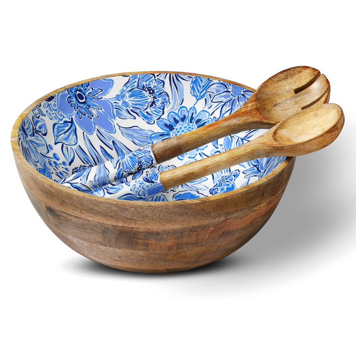 Blue Floral 12" Decorative Bowl Item 1-07