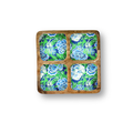 Blue & Green Floral 12" Quad w/ 4 Compartments
