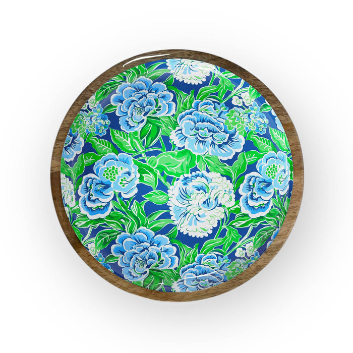 Blue & Green Floral Trays
