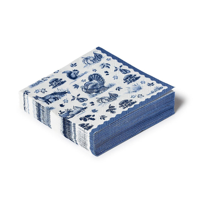 Blue Toile Paper Napkin