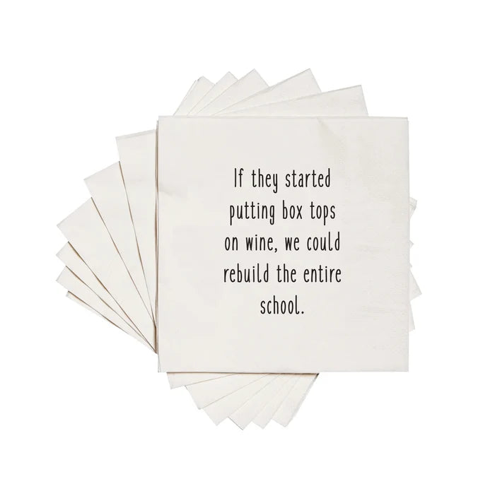Box Tops Pack of 20 Cocktail Napkins