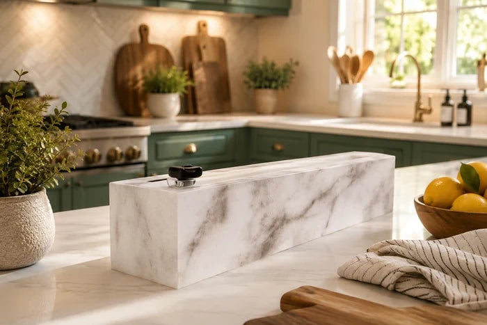 Carrara Marble Plastic Wrap