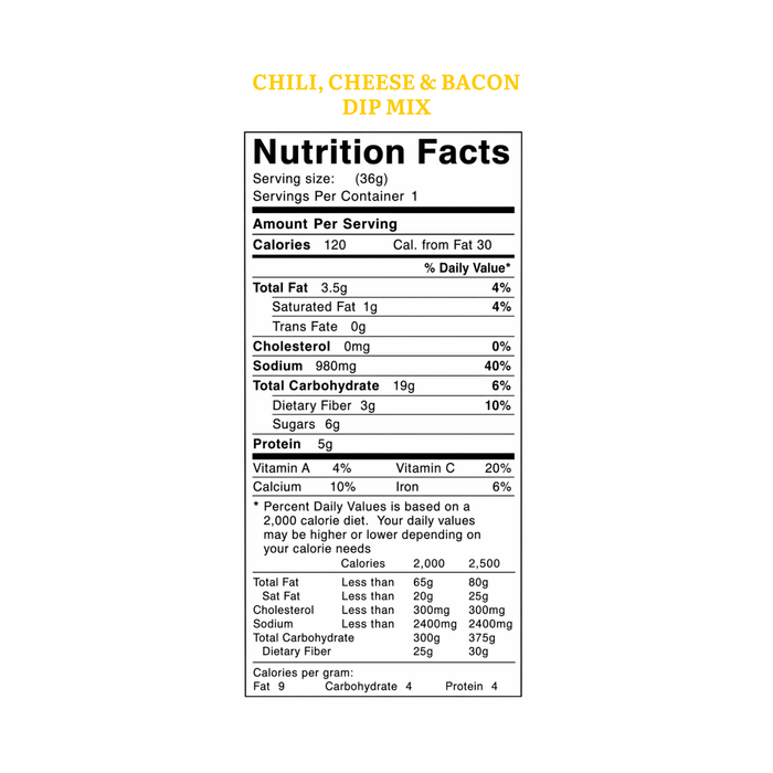 Chili Cheese & Bacon - 1.3 oz Kraft Pillow Box