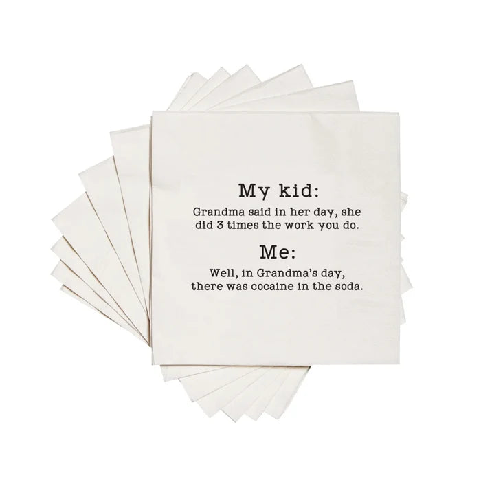Cocaine in the Soda Pack of 20 Cocktail Napkins