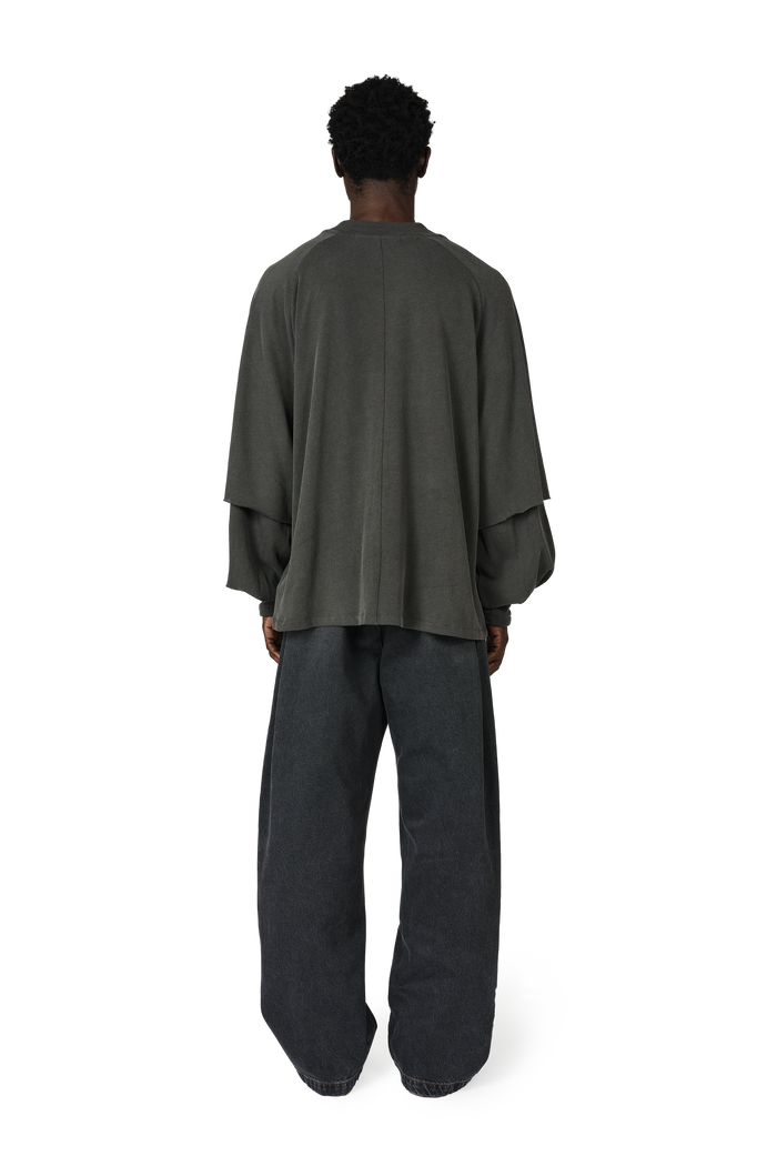 Denim Bermuda Jeans in Stone