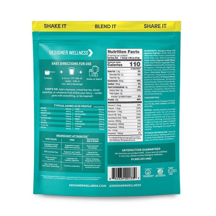 Designer Whey Protein Powder French Vanilla - 2 Lbs - Vita-Shoppe.com