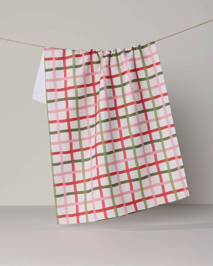 Festive Plaid Tea Towel - Holiday 2026