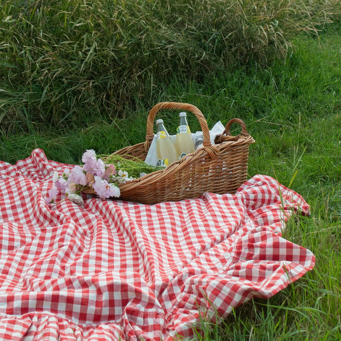 Galley and Fen - Ember Ruffled Gingham Tablecloth