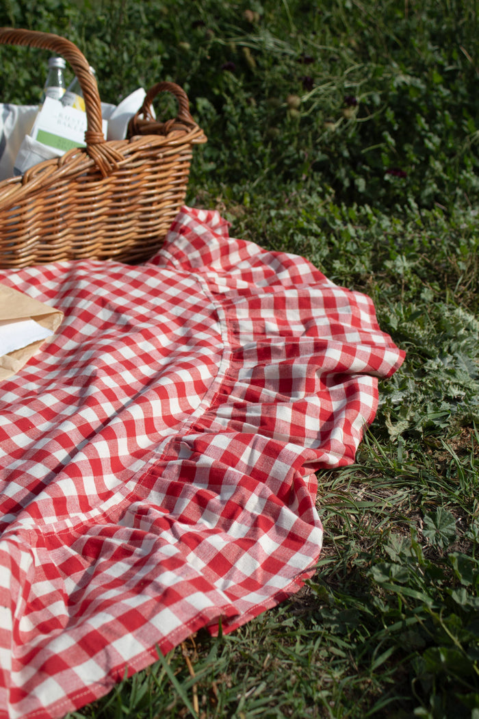 Galley and Fen - Ember Ruffled Gingham Tablecloth