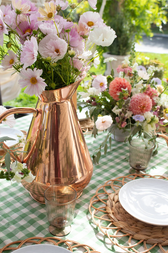 Galley and Fen - Moss Ruffled Gingham Tablecloth