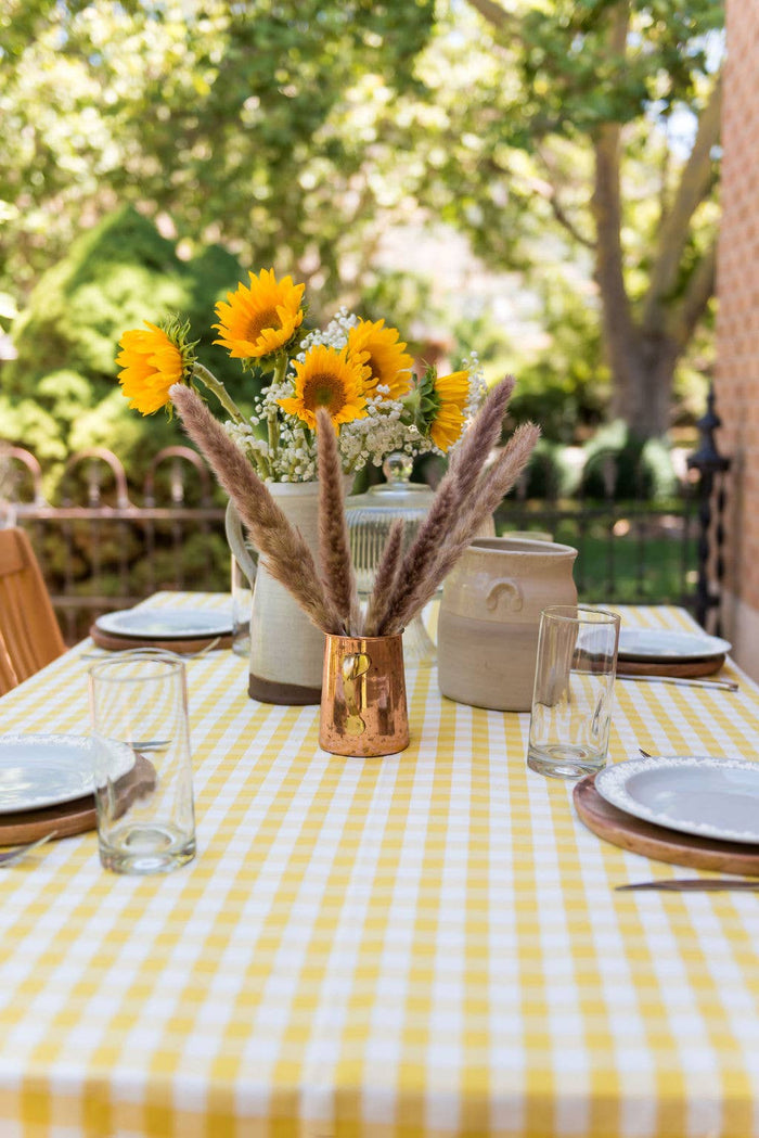 Galley and Fen - Yellow Ruffled Gingham Tablecloth