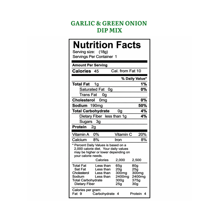 Garlic & Green Onion - .65 oz Kraft Pillow Box