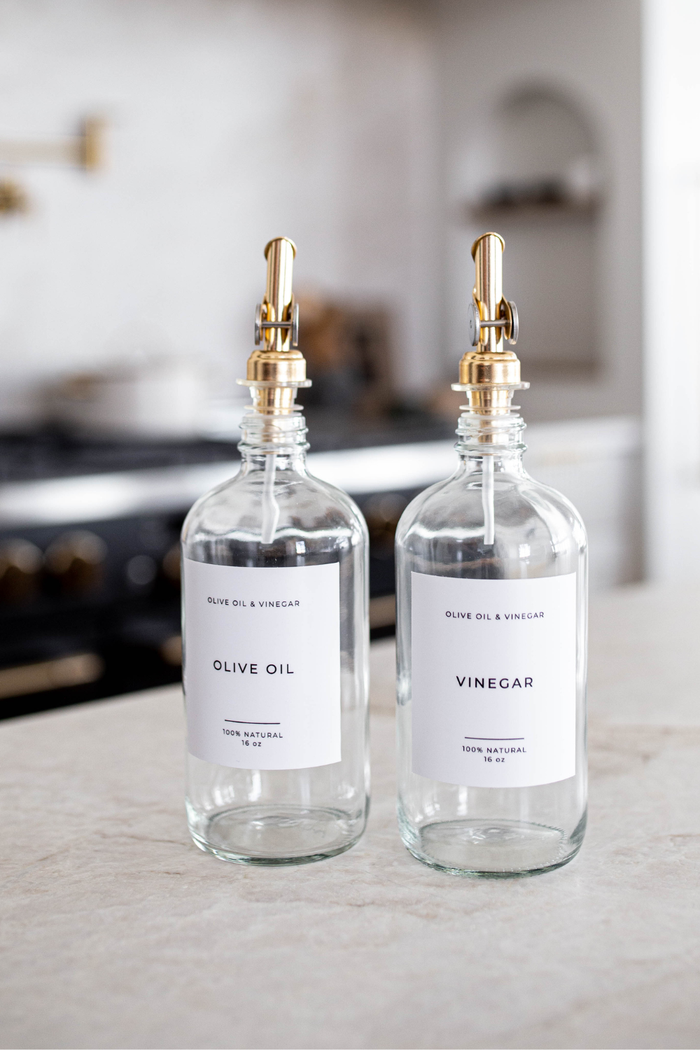 Glass Dispenser Clear Vinegar Refillable Bottles