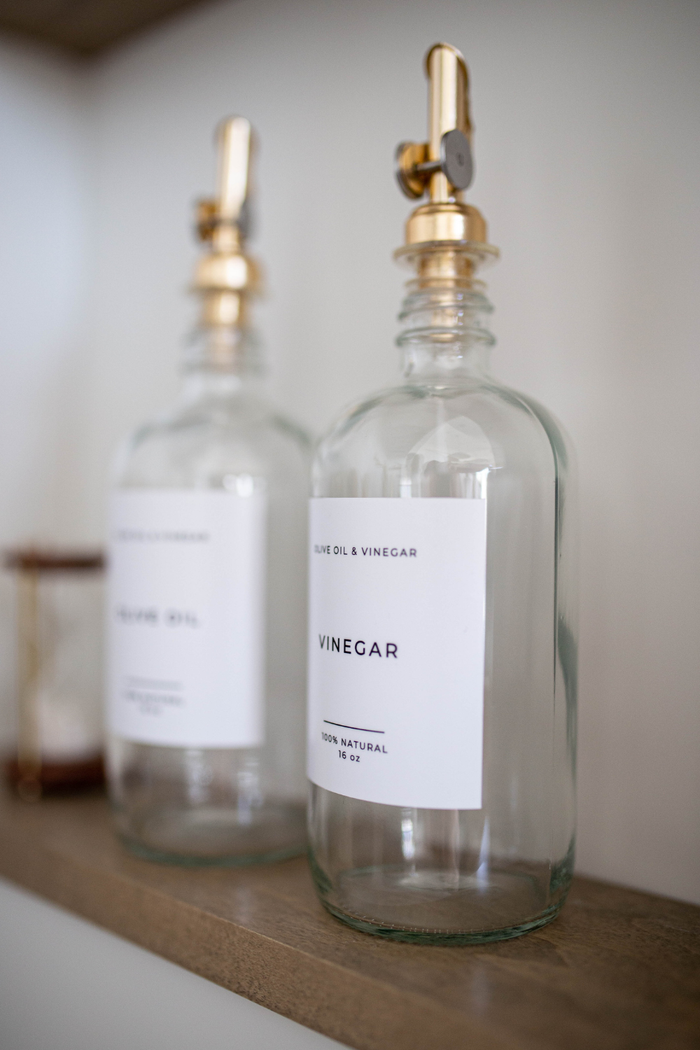 Glass Dispenser Clear Vinegar Refillable Bottles