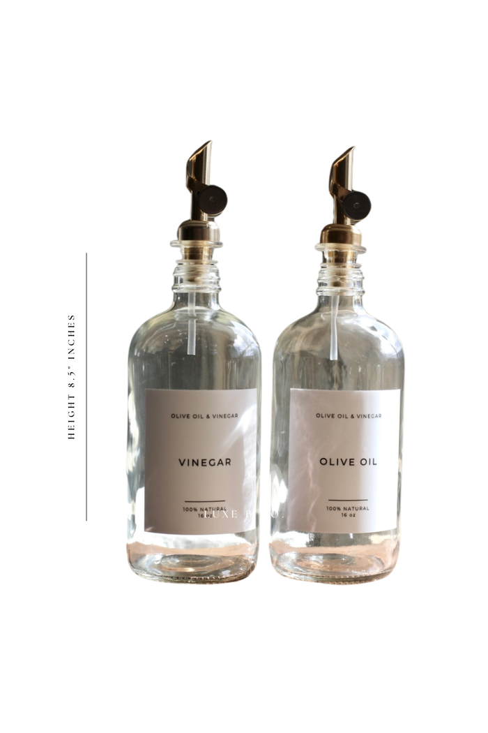 Glass Dispenser Clear Vinegar Refillable Bottles