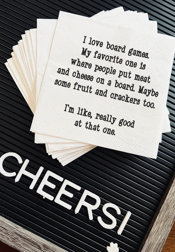 I Love Board Games Cocktail Napkin