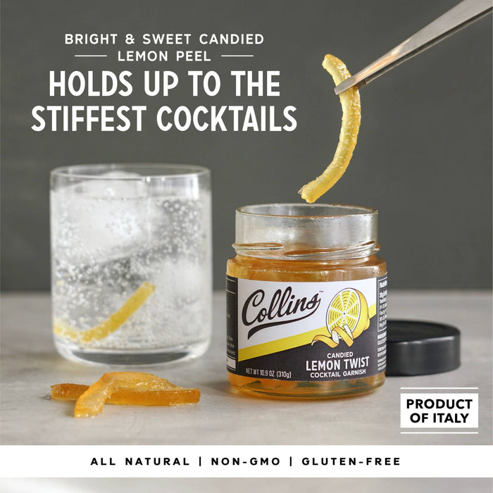 Italian Candied Lemon Peel Twist Cocktail Garnish 10.9 oz