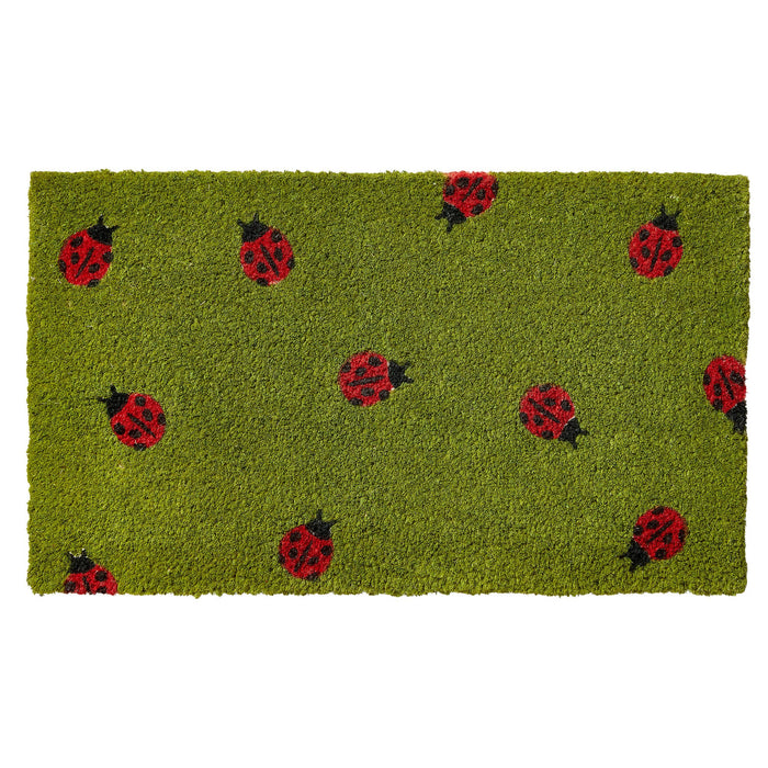 Ladybug Coir Mat Green Multi Summer