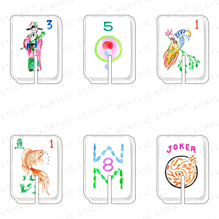Let's Play Mahjong Acrylic Drink Clips