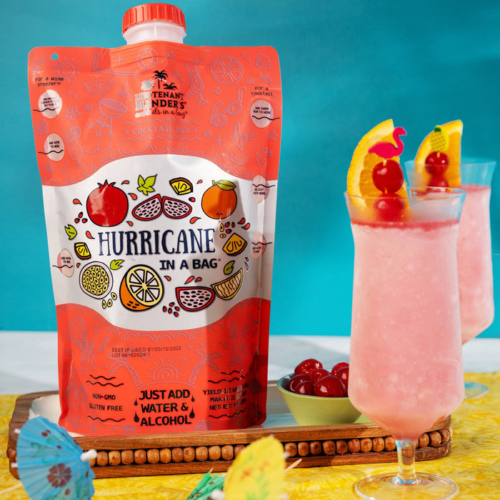 Lieutenant Blender's Cocktail Mixes - Hurricane in a Bag® Cocktail / Mocktail Slushie Mixer