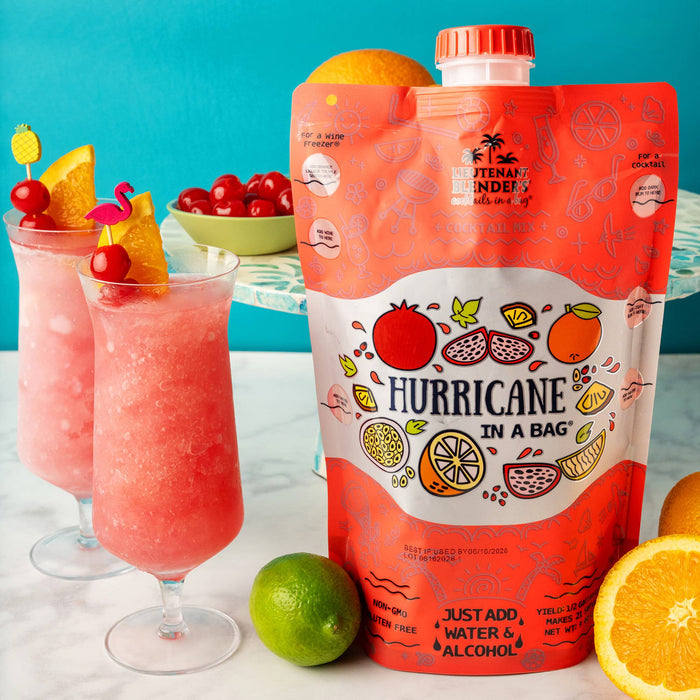 Lieutenant Blender's Cocktail Mixes - Hurricane in a Bag® Cocktail / Mocktail Slushie Mixer