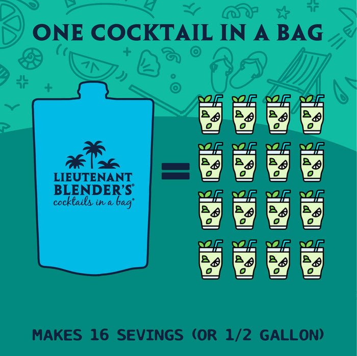 Lieutenant Blender's Cocktail Mixes - Mojito in a Bag® Cocktail / Mocktail Slushie Mixer