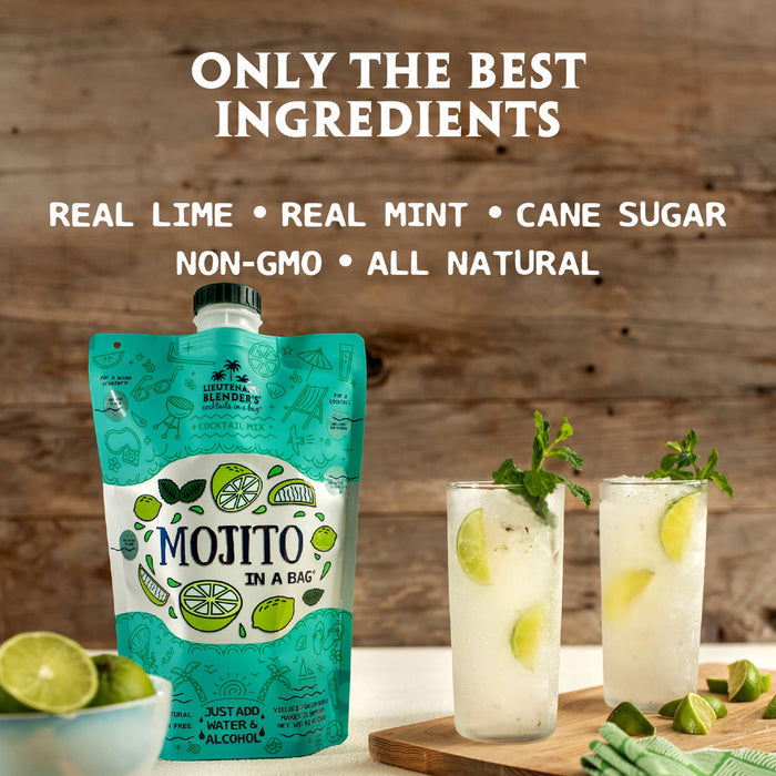Lieutenant Blender's Cocktail Mixes - Mojito in a Bag® Cocktail / Mocktail Slushie Mixer