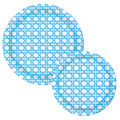 Lucy Grymes Designs - Blue Cane Heavy-Duty Paper Plates (7" and 10") | Set of 8