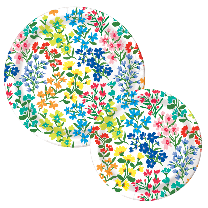 Lucy Grymes Designs - Full Bloom Heavy-duty Paper Plates (7" and 10") | Set of 8
