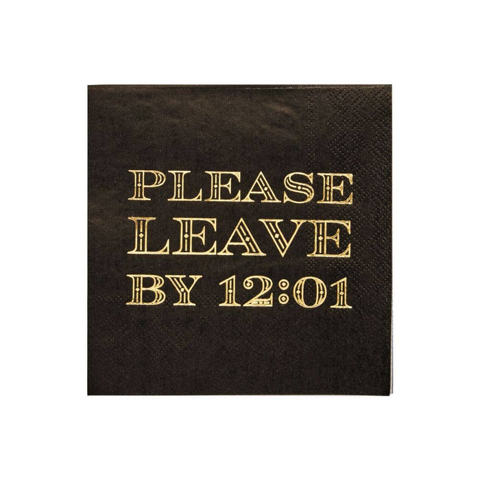 Midnight Sparkle Please Leave By 12:01 Cocktail Napkins