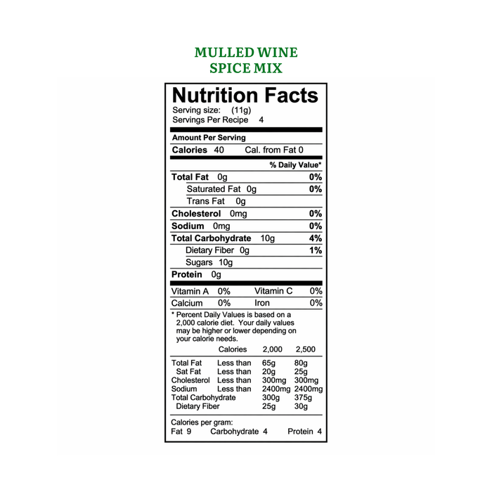 Mulled Wine Spice Mix - 1 Bottle - 1.5 oz Kraft Pillow Box