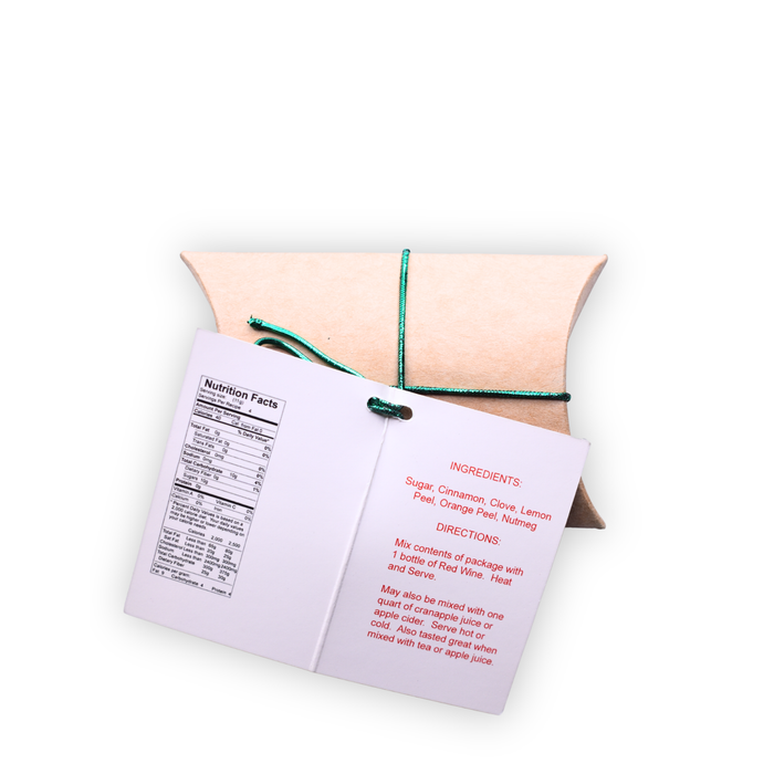 Mulled Wine Spice Mix - 1 Bottle - 1.5 oz Kraft Pillow Box