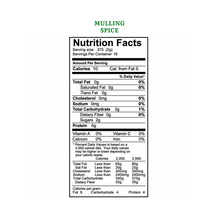 Mulling Spice Blend - 1 Gallon - 6 oz Kraft Pillow Box