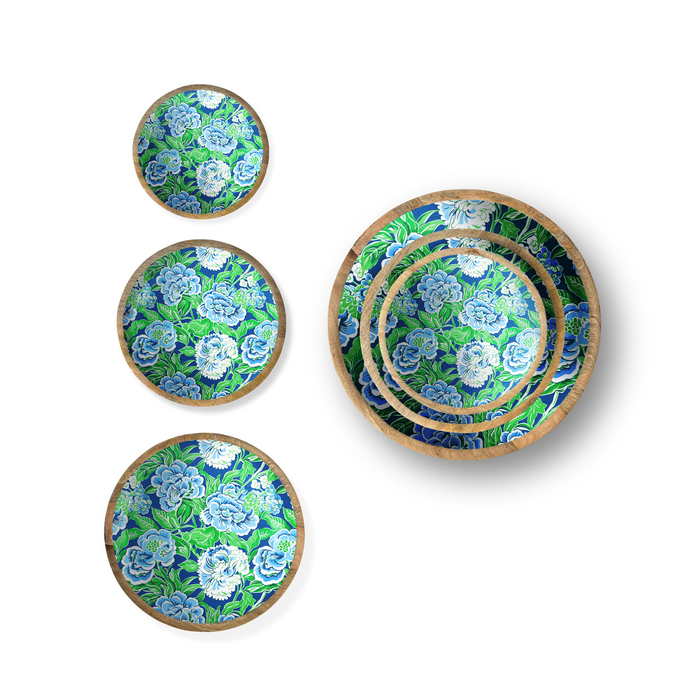 My Casita - Blue & Green Floral Bowl (S-8", M-10" or L-14" 2-Pack)5-03