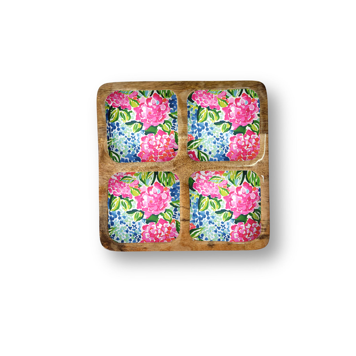 My Casita - Hydrangeas 12" Quad Tray w/ 4 Compartments 8-23