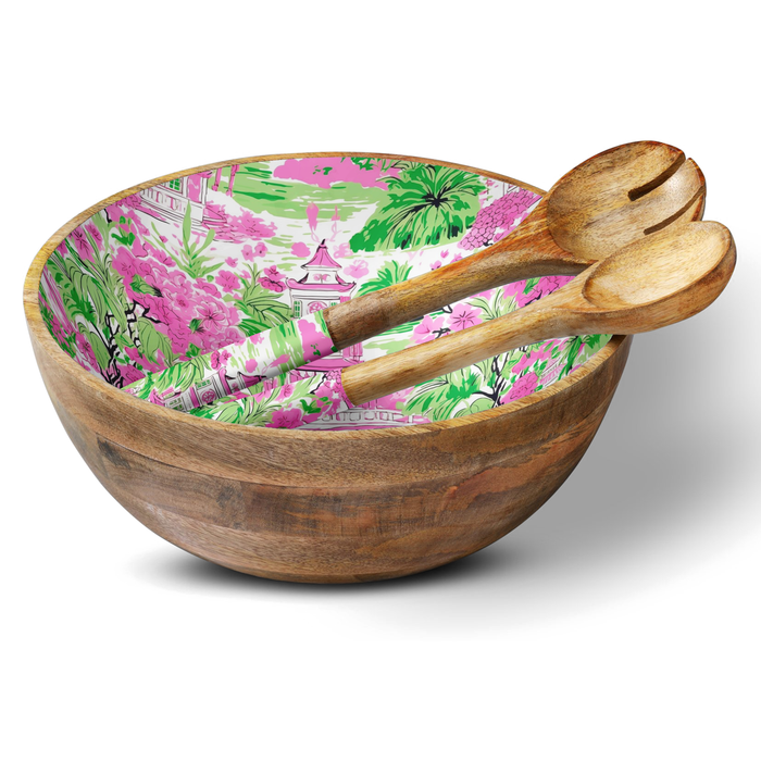 My Casita - Pink & Green Chino 12" Decorative Bowl Item 1-35
