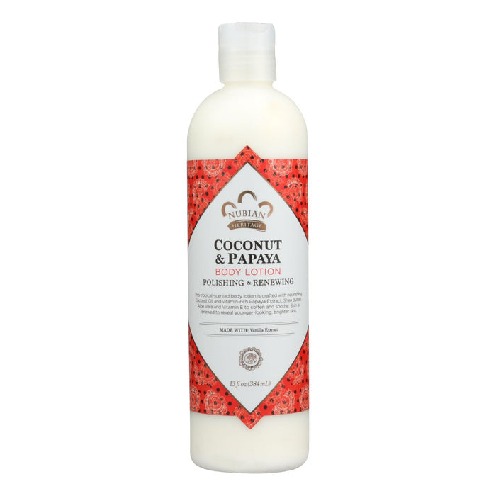 Nubian Heritage Lotion - Coconut And Papaya - 13 Oz - Vita-Shoppe.com