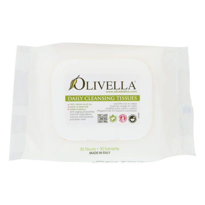 Olivella Daily Facial Cleansing Tissues - 30 Tissues - Vita-Shoppe.com