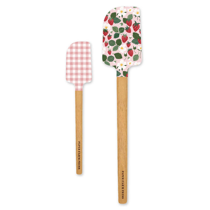 Paper Farm Press - Strawberry Patch Silicone Kitchen Spatulas - Set of 2
