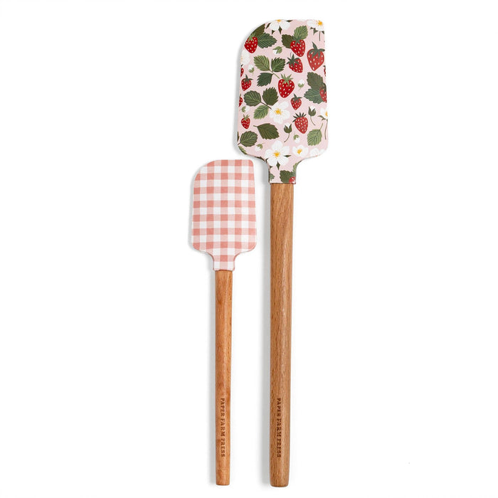 Paper Farm Press - Strawberry Patch Silicone Kitchen Spatulas - Set of 2