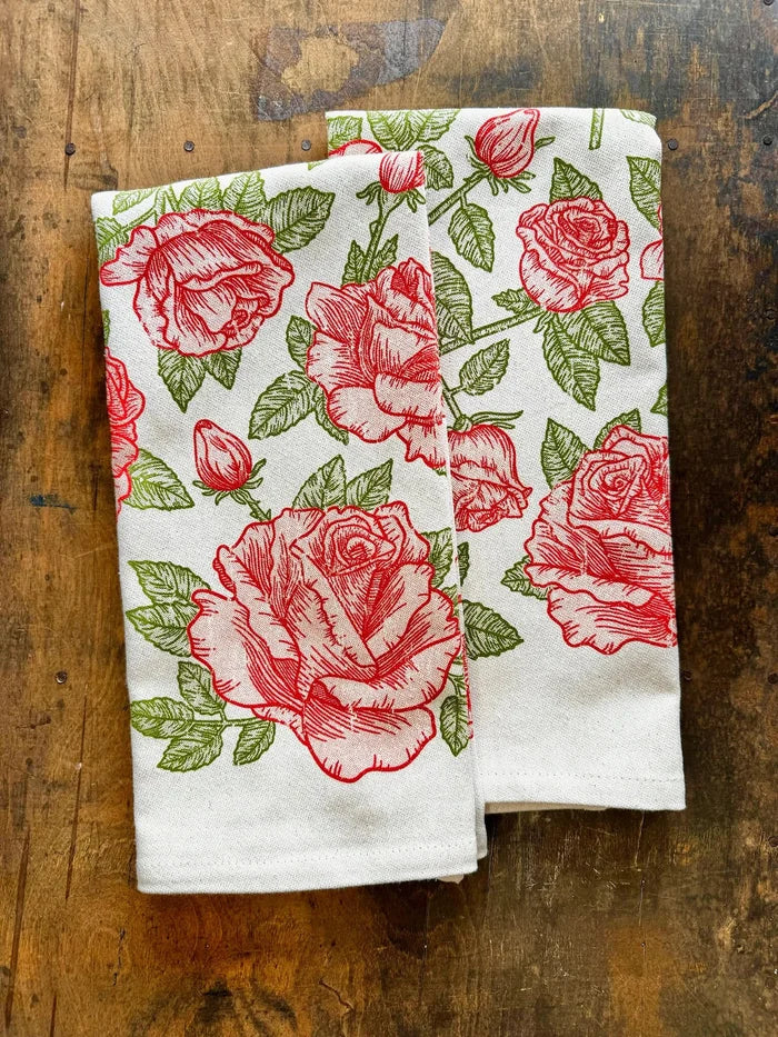 Rose Pattern Kitchen Towel