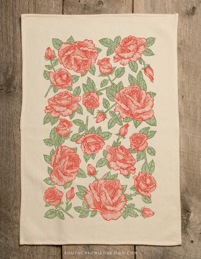 Rose Pattern Kitchen Towel