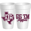 Sassy Cups - Texas A&M - Gig Em Aggies - 10 pack