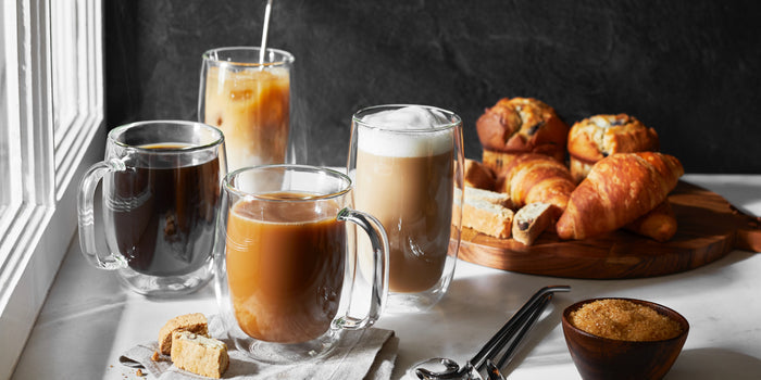 Sorrento Plus 2 piece Coffee Glass Mug Set, Double Wall