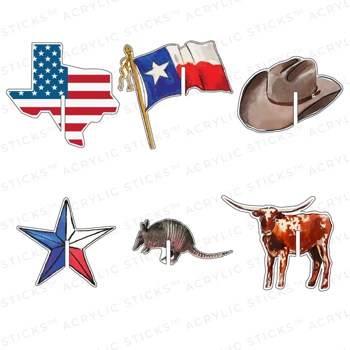Take Me to Texas Acrylic Drink Clips