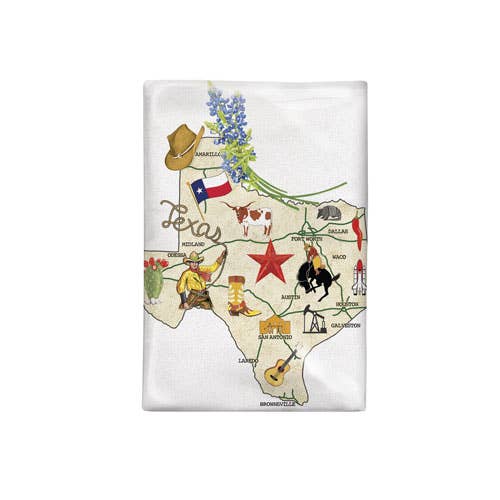 Texas Landmarks Bagged Towel
