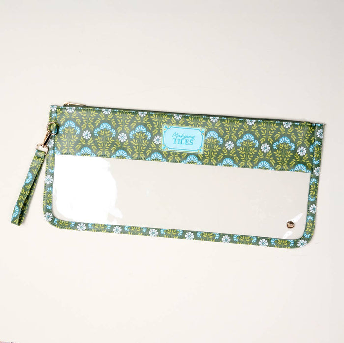 The Darling Effect - Mahjong Tile Keeper Pouch–Everbloom Forest Green