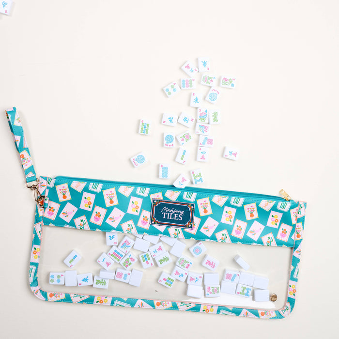 The Darling Effect - Mahjong Tile Keeper Pouch–It's Mahj Time Teal